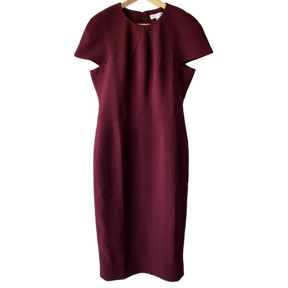 Dress the Population Burgundy Fitted Sheath Dress size L Career Event - Picture 1 of 8